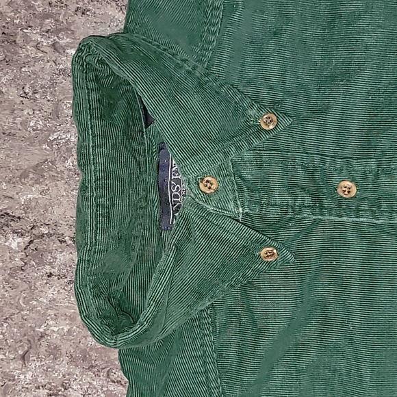 Vintage. Made in USA. Lands' End. 💯 Cotton mini-corduroy button-up Men's L - Picture 7 of 14